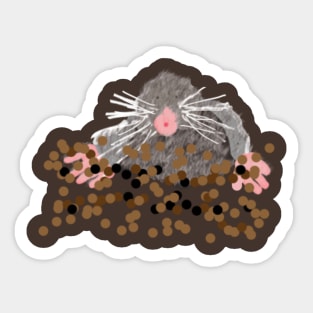 Mole Popping Up from the Ground Sticker